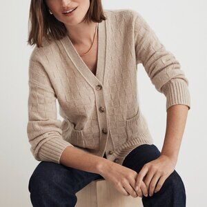 Madewell Cashmere Cardigan in Checkerboard EUC